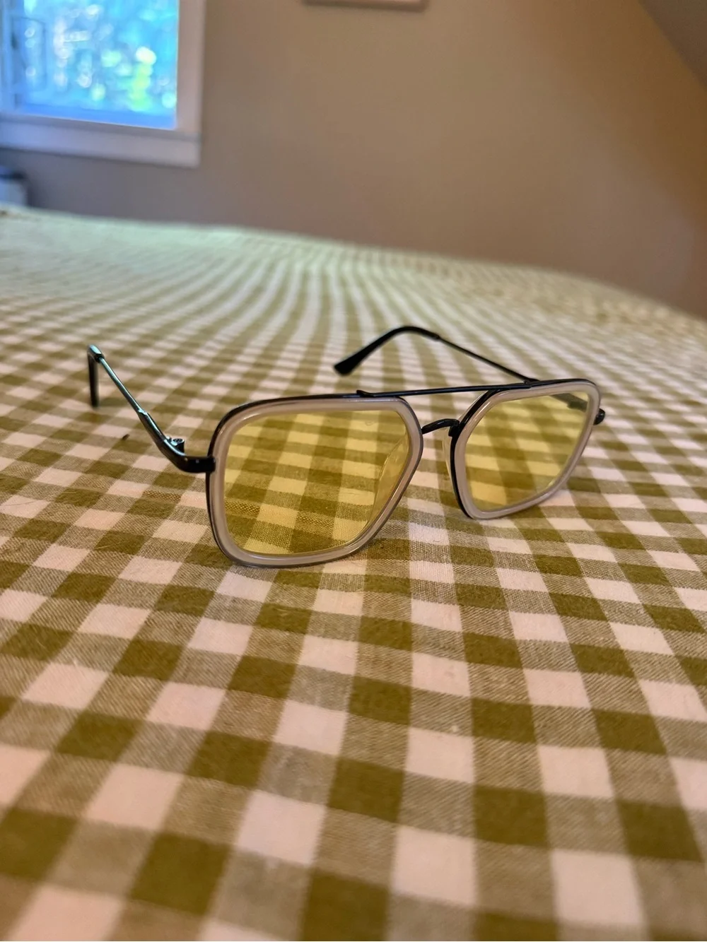 Free People Yellow Lens Aviator-Style Sunglasses